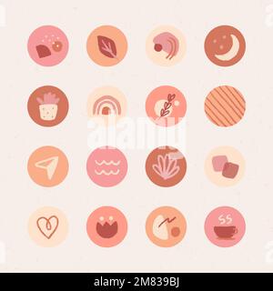Instagram story highlights icons set vector Stock Vector