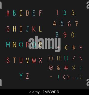 Styled alphabet and symbol set vector Stock Vector