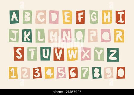 Vector numbers and alphabets typography set Stock Vector