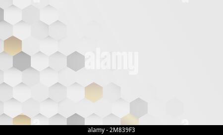 White and gold hexagon pattern background vector Stock Vector