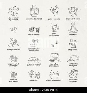 Stuck at home to do list vector Stock Vector
