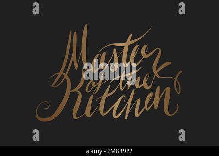 Text Master of the kitchen retro typography vector Stock Vector