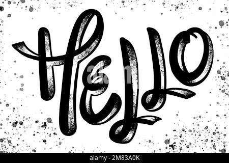 Hello greeting message typography vector Stock Vector