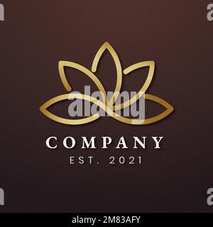 Spa business logo vector gold lotus icon design Stock Vector