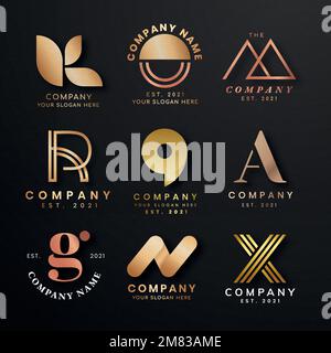 Luxury business logo vector set Stock Vector