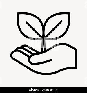 Sustainable plant business icon vector in simple line Stock Vector