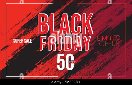 Black Friday sale offer banner cover template design Stock Vector