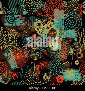 Colored graphic seamless pattern. Vector illustration Stock Vector