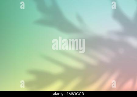 Colorful gradient background vector with leaf shadow Stock Vector