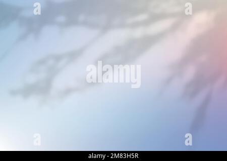 Abstract blue gradient background vector with plant shadow Stock Vector