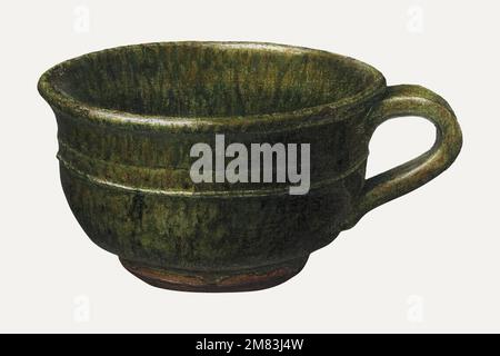 Vintage coffee cup vector illustration, remixed from the artwork by John Matulis Stock Vector