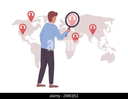 International human resource manager flat concept vector illustration Stock Vector