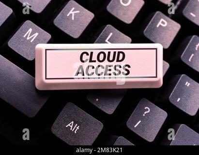Conceptual display Cloud Access. Word for Software tool between the organization and the provider Stock Photo