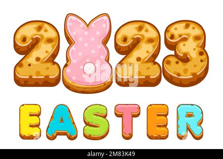 Vector card with inscription from Easter cookies. Stock Vector