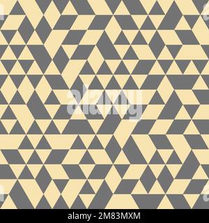 Geometric vector pattern with triangles. Geometric gray and golden modern ornament. Seamless abstract background Stock Vector
