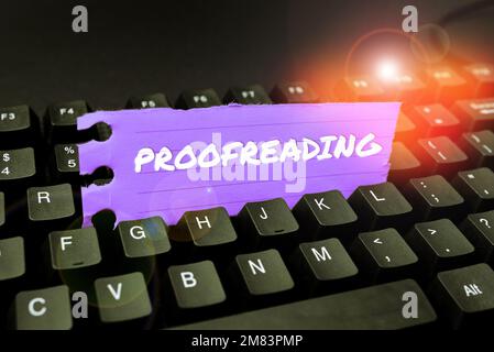 Conceptual caption Proofreading, Business concept act of reading and ...