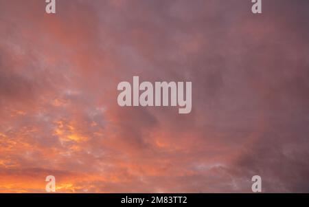 Evening sky with pastel-colored clouds Stock Photo