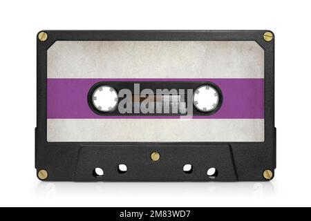 Vintage cassette tape on isolated white background Stock Photo