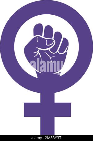 International womens day concept logo poster design. Women day fist vector illustration Stock Vector