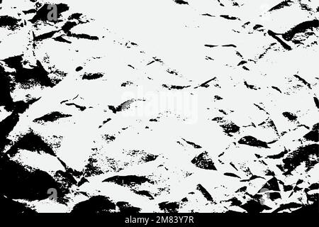 Black Old Blank Paper Old Ruined Rough Shabby Grunge Scratched Torn Torn Texture. Stock Vector