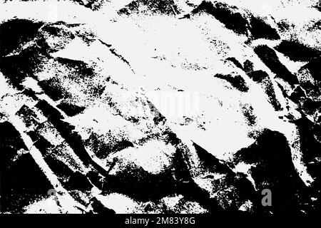 Black Old Blank Paper Old Ruined Rough Shabby Grunge Scratched Torn Torn Texture. Stock Vector