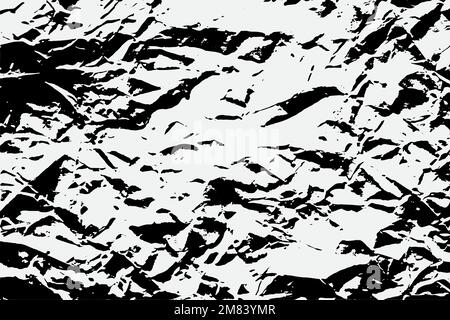 Black Old Blank Paper Old Ruined Rough Shabby Grunge Scratched Torn Torn Texture. Stock Vector