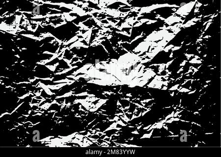 Black Old Blank Paper Old Ruined Rough Shabby Grunge Scratched Torn Torn Texture. Stock Vector
