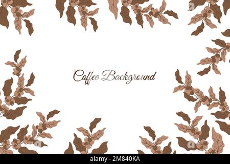 elegant light background coffee plant coffee coffee beans Stock Vector