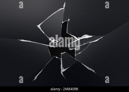 Broken glass background vector on black Stock Vector
