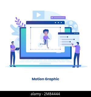 Flat design motion graphic concept. Illustration for websites, landing pages, mobile applications, posters and banners. Stock Vector