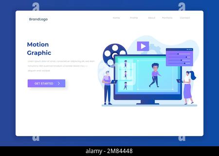 Flat design motion graphic concept. Illustration for websites, landing pages, mobile applications, posters and banners. Stock Vector