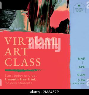 Abstract template vector, virtual class ad for social media post Stock Vector