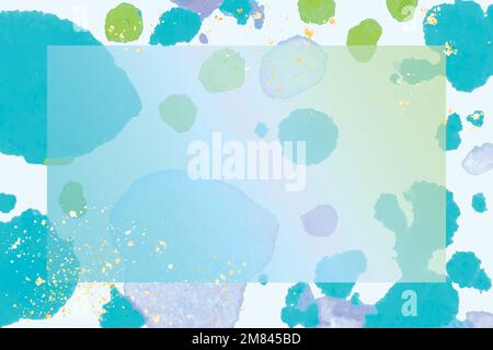 Rectangle frame vector on blue wax melted crayon art Stock Vector