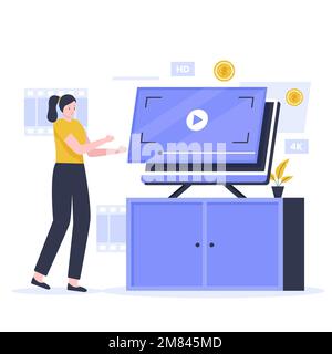 video on demand illustration design concept Stock Vector
