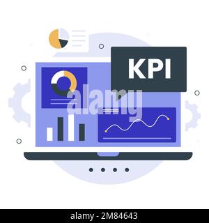 Key performance indicator illustration design concept. Illustration for websites, landing pages, mobile applications, posters and banners Stock Vector