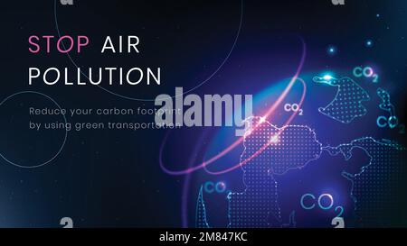 Stop air pollution template vector environment technology banner Stock Vector