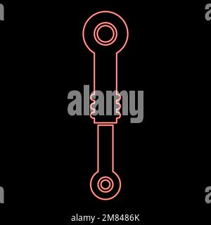 Neon shock absorber Suspension red color vector illustration image flat style light Stock Vector