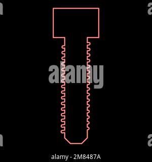 Neon screw bolt Dag red color vector illustration image flat style light Stock Vector