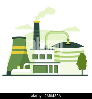 Biogas energy illustration design concept. Illustration for websites, landing pages, mobile applications, posters and banners. Trendy flat vector illu Stock Vector