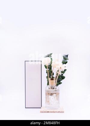 Aromatic reed air freshener on white background. High quality photo Stock Photo