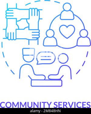 Community services blue gradient concept icon Stock Vector