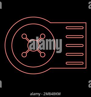 Neon pump washing machine red color vector illustration image flat style light Stock Vector