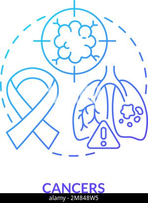 Cancers blue gradient concept icon Stock Vector