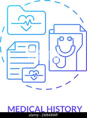Medical history blue gradient concept icon Stock Vector