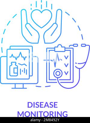 Disease monitoring blue gradient concept icon Stock Vector