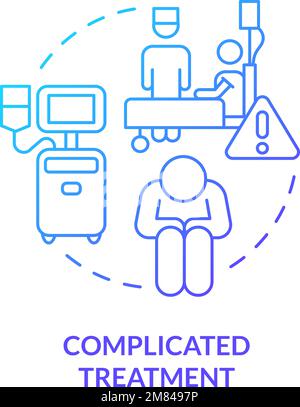 Complicated treatment blue gradient concept icon Stock Vector