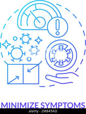 Minimize symptoms blue gradient concept icon Stock Vector