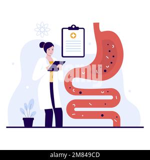 Digestive system illustration concept design. Illustration for websites, landing pages, mobile applications, posters and banners Stock Vector