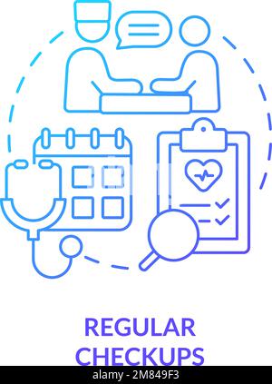 Regular checkup blue gradient concept icon Stock Vector