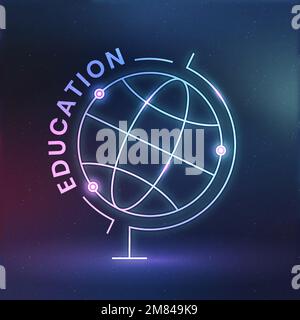 Geography education logo template vector with globe science graphic Stock Vector